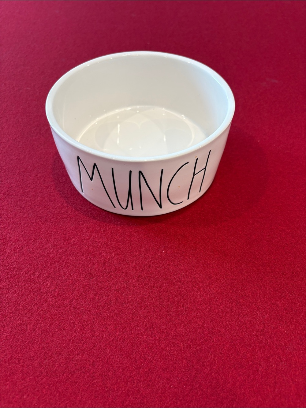 Rae Dunn White Ceramic Pet ‘MUNCH' Bowl